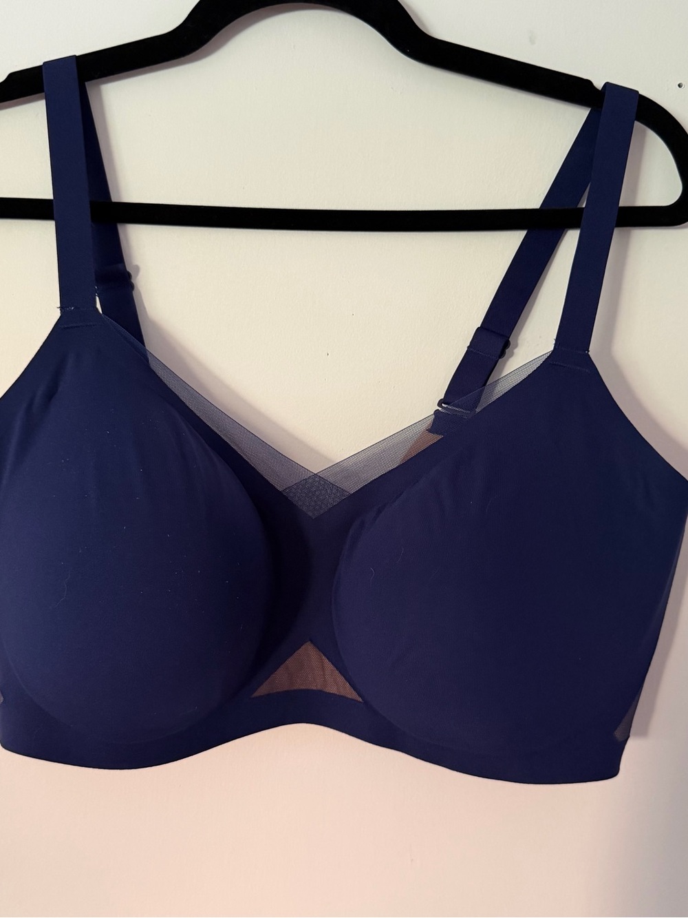 Honeylove CrossOver Wireless Bra 1X 40C/D Navy Blue Mesh